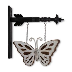 Metal & Wood Butterfly Arrow Hanger From The Flower Loft, your florist in Wilmington, IL