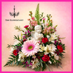 Cherub's Garden From The Flower Loft, your florist in Wilmington, IL