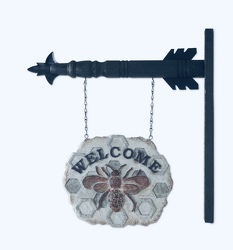 Honeycomb Bee Welcome Hanger From The Flower Loft, your florist in Wilmington, IL