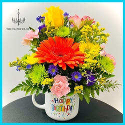Happy Birthday Mug From The Flower Loft, your florist in Wilmington, IL