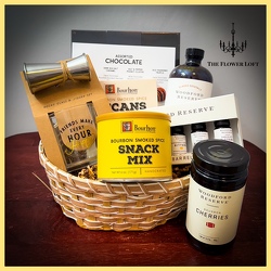 Bourbon Barrel Gift Basket From The Flower Loft, your florist in Wilmington, IL