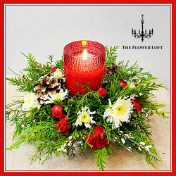 Holiday Centerpiece From The Flower Loft, your florist in Wilmington, IL