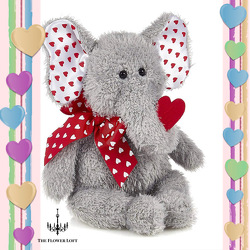 Hugh the Cuddly Elephant From The Flower Loft, your florist in Wilmington, IL