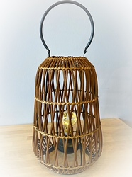 Rattan Lantern with LED Lights From The Flower Loft, your florist in Wilmington, IL