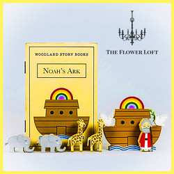 Noah's Arc Wooden Storybook From The Flower Loft, your florist in Wilmington, IL