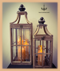 Tall Wood Lantern From The Flower Loft, your florist in Wilmington, IL