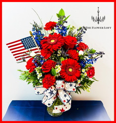 Patriotic Tribute From The Flower Loft, your florist in Wilmington, IL