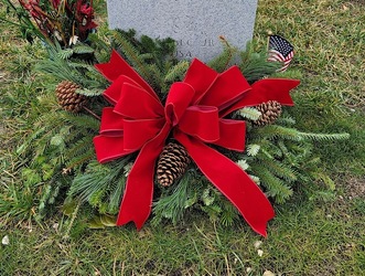 Evergreen Grave Pillow From The Flower Loft, your florist in Wilmington, IL