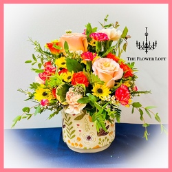 Retro Garden Arrangement From The Flower Loft, your florist in Wilmington, IL