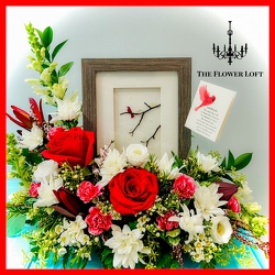 Cardinal Pebble and Glass  From The Flower Loft, your florist in Wilmington, IL