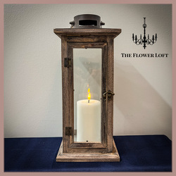 Lodge Wooden Lantern From The Flower Loft, your florist in Wilmington, IL