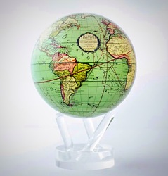 MOVA Globe - 4.5" Antique Terrestrial Map Green From The Flower Loft, your florist in Wilmington, IL