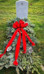 Evergreen Grave Blanket From The Flower Loft, your florist in Wilmington, IL
