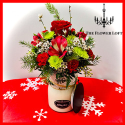 Milkhouse Candle Arrangement From The Flower Loft, your florist in Wilmington, IL