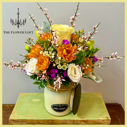 Milkhouse Candle Arrangement From The Flower Loft, your florist in Wilmington, IL