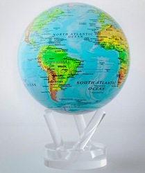 MOVA Globe - 4.5" Relief World Map Blue From The Flower Loft, your florist in Wilmington, IL