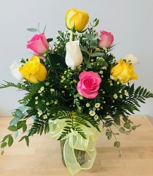 Colorful Rose Bouquet From The Flower Loft, your florist in Wilmington, IL