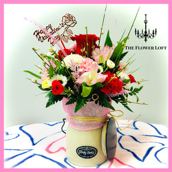 Milkhouse Candle Arrangement From The Flower Loft, your florist in Wilmington, IL