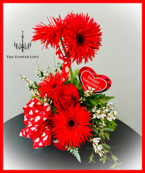 Valentine Upsy Daisy From The Flower Loft, your florist in Wilmington, IL