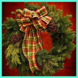 Evergreen Wreath with Pinecones From The Flower Loft, your florist in Wilmington, IL